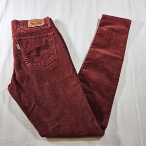 Levi's Women's 710 Super Skinny Burgundy Corduroy Pants Size 27